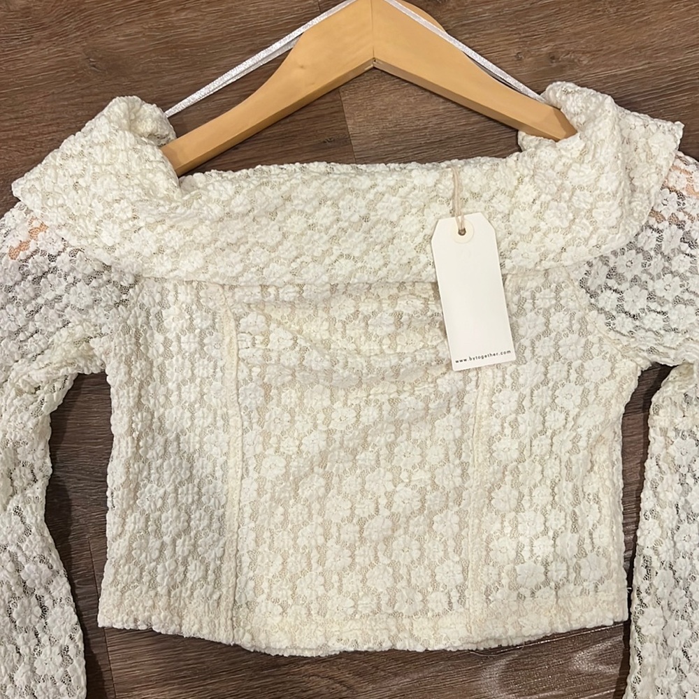 Lace corset off the shoulder blouse (S-L) NWT